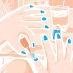 Blue nail polish